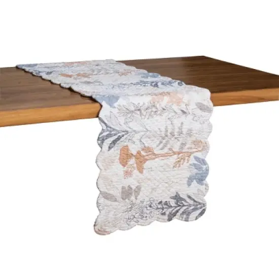 C&F Home Lina Watercolor Theme Floral Flowers & Leaves Decorative Cotton Kitchen Table Runner 14" x 51" image {1}