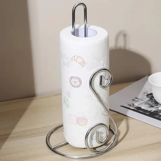 Home Mart Goods Silver Metal Paper Towel Holder - 11" Tall image {8}