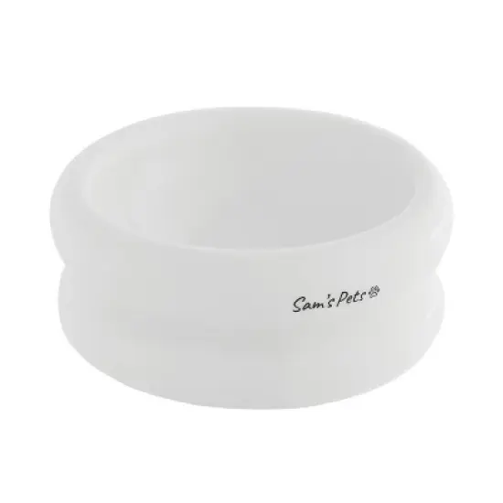 Sam's Pets Tall Tulip Pet Bowl In Glossy White image {2}