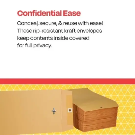 School Smart Kraft Envelopes with Clasp, 6-1/2 x 9-1/2 Inches, Pack of 100 image {3}