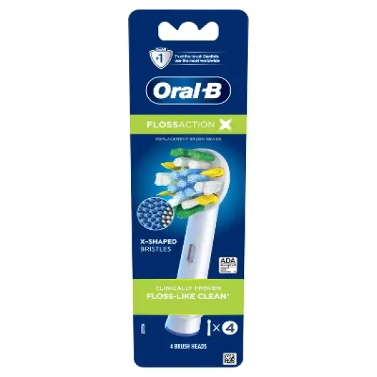 Oral-B FlossAction Electric Toothbrush Replacement Brush Heads - 4ct image {9}