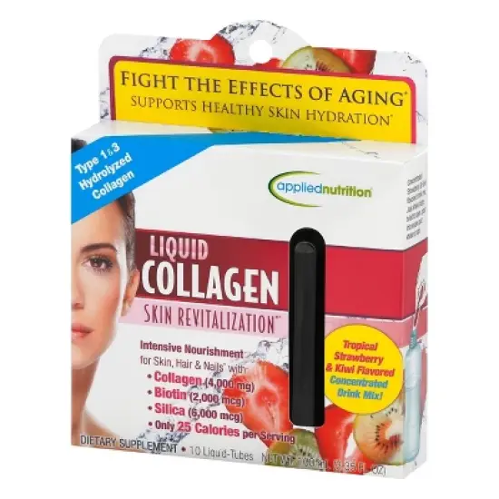 Applied Nutrition Liquid Collagen Skin Revitalization Liquid Drink Mix - Tropical Strawberry & Kiwi - 10ct image {1}