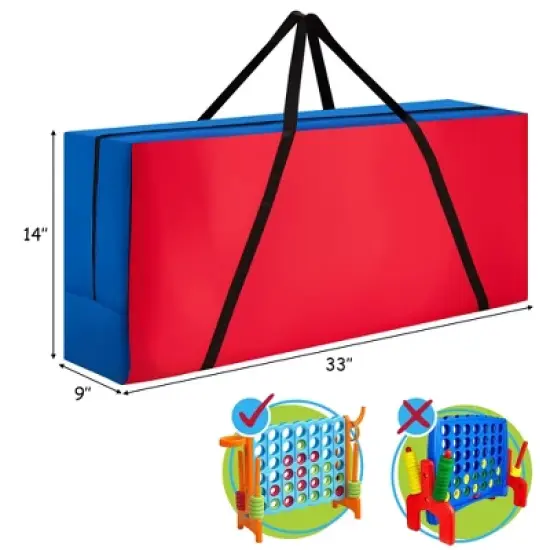 Costway Giant 4 in A Row Jumbo 4-to-Score Game Set W/Storage Carrying Bag for Kids Adult image {9}