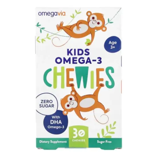 OmegaVia Kids Omega-3 Chewies, Age 3+, Natural Fruit, 30 Chewies image {3}