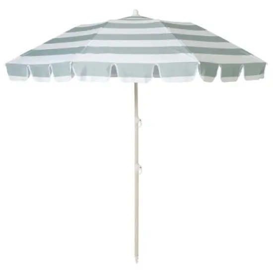 Sunnylife Compact Beach Umbrella La Palma Sage Stripe - UPF50 Shade, 66"x66"x78" image {10}
