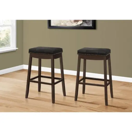 2pk 29" Upholstered Bar Height Nailhead Trim Barstools - EveryRoom image {1}
