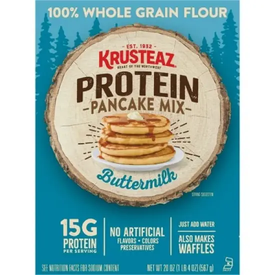 Krusteaz Buttermilk Protein Pancake Mix 20 oz. Box (Pack of 4) image {5}