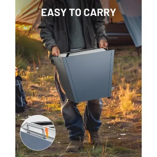 Cyberpit One 20-Inch Smokeless Fire Pit with Pull-Out Ash Pan, Portable Outdoor Firepit, Stainless Steel, Blue image {6}