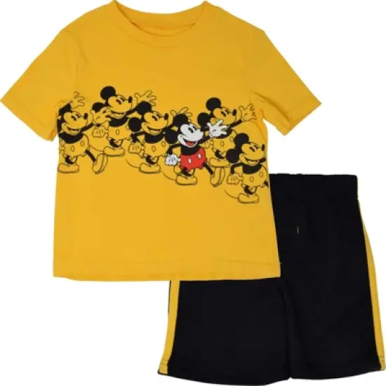 Disney Mickey Mouse Donald Duck Goofy Pluto Graphic T-Shirt  and Mesh Shorts Outfit Set Infant to Little Kid image {6}