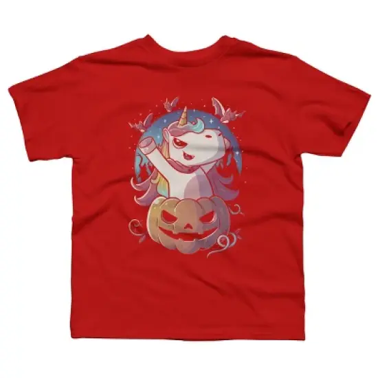 Boy's Design By Humans Spooky Unicorn Funny Cute Magic Halloween By EduEly T-Shirt image {3}