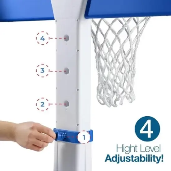 Pool Basketball Hoop &ndash; Poolside, Revolutionary Water Base and Storage System, Adjustable Heights, with 2 Balls, Air Pump, & Storage &ndash; Play22usa image {4}