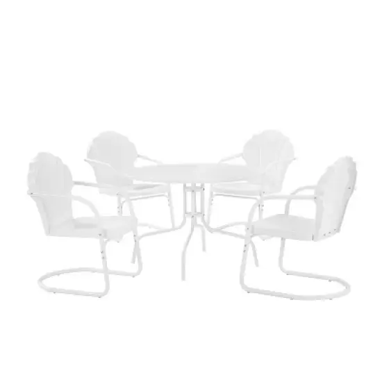 Tulip 5pc Outdoor Dining Set - White - Crosley image {1}