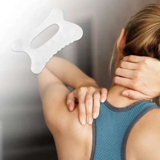 Unique Bargains Comfortable Universal Scraper Manual Massager Tools 4.53"x2.95" White 1 Pc image {1}