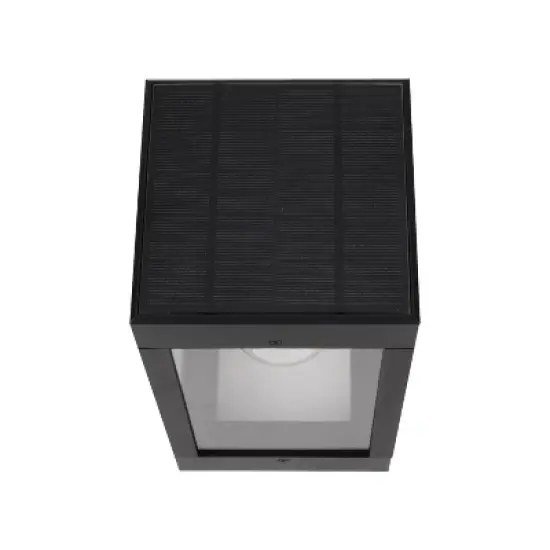 Techko Maid Edison LED Outdoor Solar Wall Light Edison LED Bulb Aluminum Metal Black Sconce image {1}