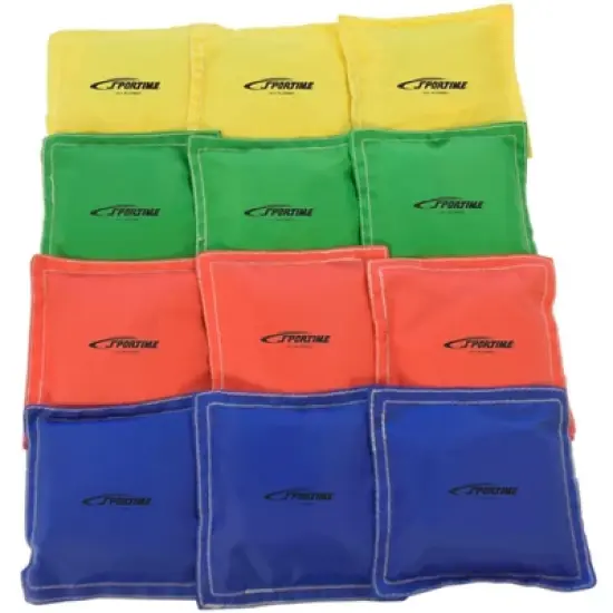 Sportime Nylon Square Bean Bags, 4 Inches, Set of 12 image {1}