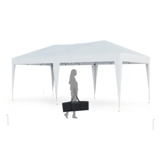 Tangkula 10 x 20 FT Portable Gazebo Shelter w/12 Wind Ropes & 6 Ground Stakes Carrying Bag image {9}