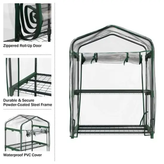 Home-Complete 2 Tier Greenhouse with PVC Cover image {2}