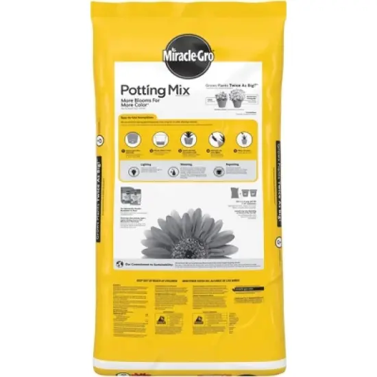Miracle-Gro Potting Mix for Container Plants, Flowers, Vegetables, Shrubs, Annuals, Perennials, Feeds up to 6 Months, 2 cu ft image {8}
