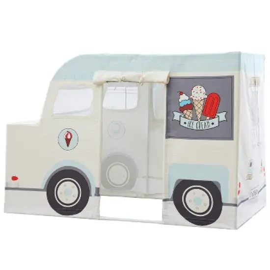 Wonder&Wise Indoor 59 x 32 x 40 Inch Childrens Kids Cotton Fabric Ice Cream Truck Pretend Play House Tent for Toddlers Ages 3 Years Old and Older image {1}