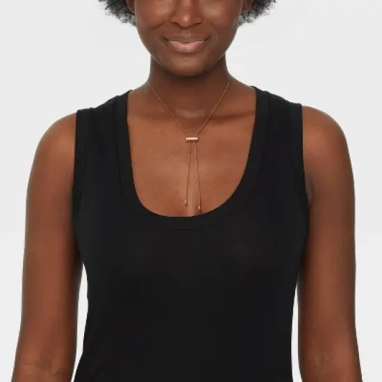 Slider Bar Bolo Tie Y-Line Necklace - Universal Thread&trade; Gold image {1}