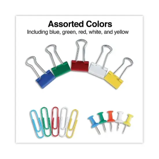 UNIVERSAL Combo Clip Pack Assorted Binder Clips/Paper Clips/Push Pins 31203 image {3}