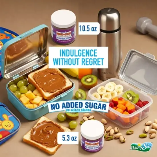 DairySky Dulce de Leche - No Added Sugar | Milk Caramel Spread | 10.5 oz (298g) | 2 Pack image {1}