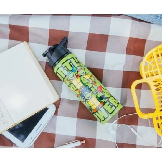 Silver Buffalo Teenage Mutant Ninja Turtles "Turtle Power" Stainless Steel Water Bottle image {5}