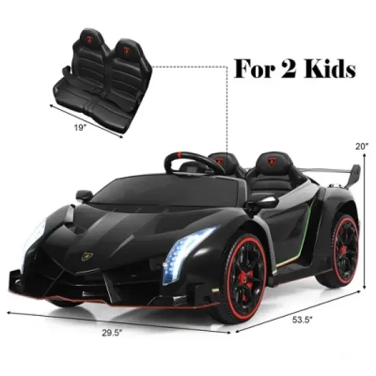 Costway 12V 2-Seater Licensed Lamborghini Kids Ride On Car w/ RC & Swing Function image {2}