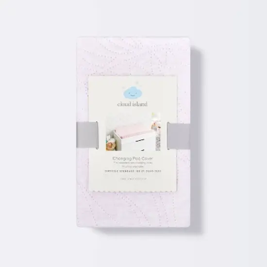 Changing Pad Cover Pink Leaves - Cloud Island&trade; Pink image {2}