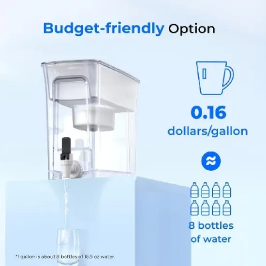 Waterdrop 35-Cup Slim Water Filter Dispenser, Large Capacity,White (with 1 Filter) image {1}
