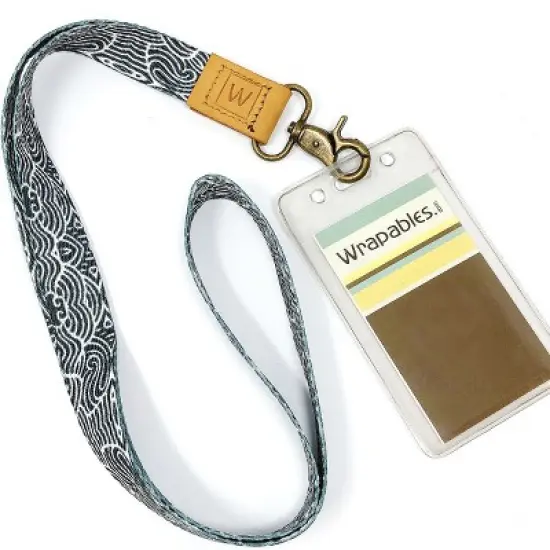 Wrapables Lanyard Keychain and ID Badge Holder, Waves image {2}