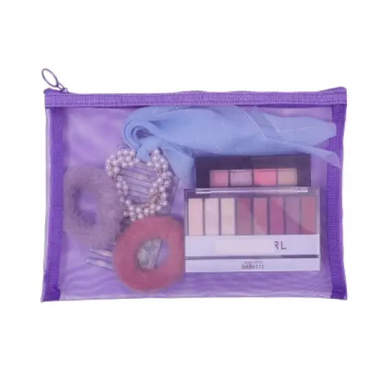 Glamlily 8-Piece Mesh Makeup Bag Sets for Traveling, Trips, Weekender, Cosmetic Storage Holder & Pencil Organizer image {8}