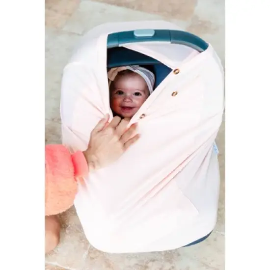 Snuggle Shield LUXE Protection Rayon from Bamboo Multi Use Antimicrobial Air Filtering Infant Car Seat/Nursing Cover - Pink image {3}