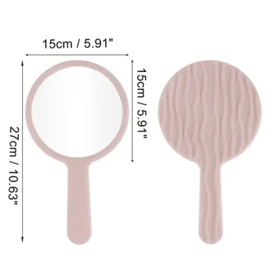Unique Bargains Water Wave Pattern Round Cosmetic Mirror 1 Pc image {1}