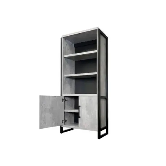 78" Mason Modern Wood Laminate Bookcase with Doors - Martin Furniture image {2}