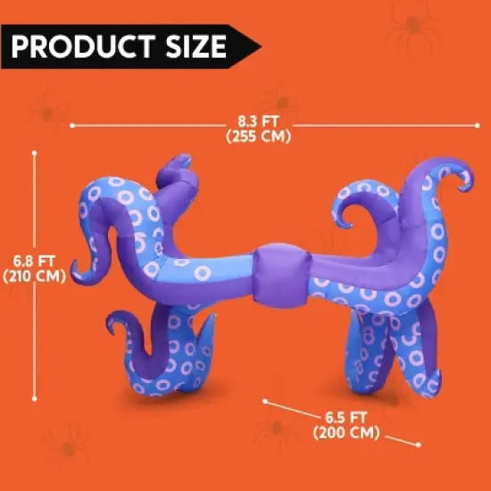 Joyfy 8.3 FT Halloween Inflatable Outdoor Decorations, 8 Octopus Tentacles Trunk Or Treat Inflatable for Halloween Outdoor Car Yard Garden Decoration image {4}