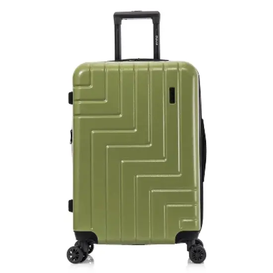 DUKAP Zahav Lightweight Hardside Medium Checked Spinner Suitcase - Green image {1}