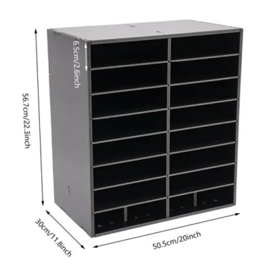 YIYIBYUS 16-slot File Organizer File Storage Holder, Black/White image {3}