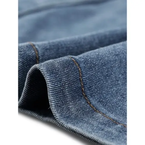 Agnes Orinda Women's Plus Size Jeans Button Front Adjustable Strap  Denim Overall Dress image {4}