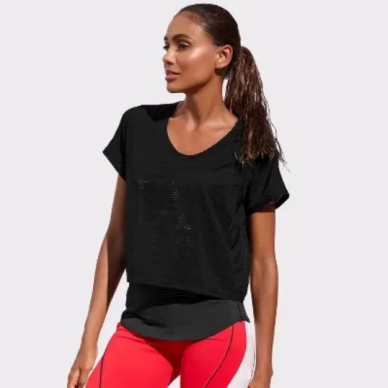 Women's Layered Workout Top - LASCANA image {5}
