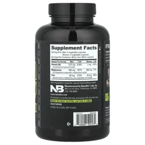 NutraBio ZMA&reg;, 180 Capsules image {1}