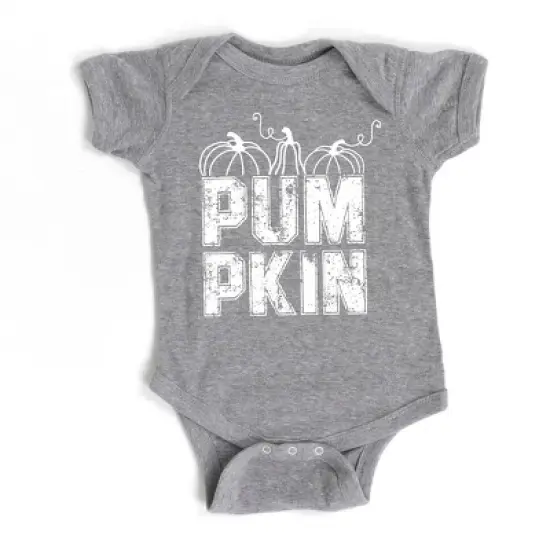 The Juniper Shop Pumpkin Distressed Baby Bodysuit image {5}
