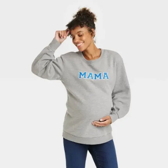 Mama Graphic Maternity Sweatshirt - Isabel Maternity by Ingrid & Isabel&trade; Gray image {3}