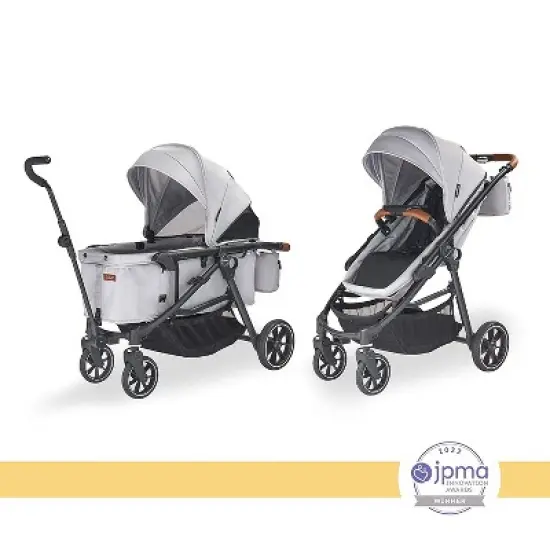 Larktale crossover All-in-One Stroller and Wagon - Convert from a Single Baby Stroller to a Two Seater Pull Wagon with Canopy - Nightcliff Stone image {4}