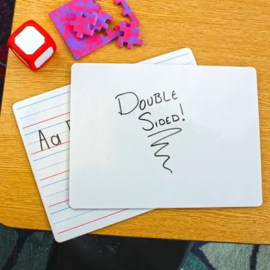 Flipside Products Red & Blue Ruled/Dry Erase Dual Sided Board + Pen + Student Eraser Set, 12 Sets image {3}