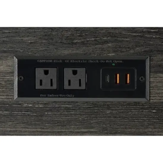 Lycvki Wood 4-Piece Bar Table and Chairs Set with Power Outlet image {9}