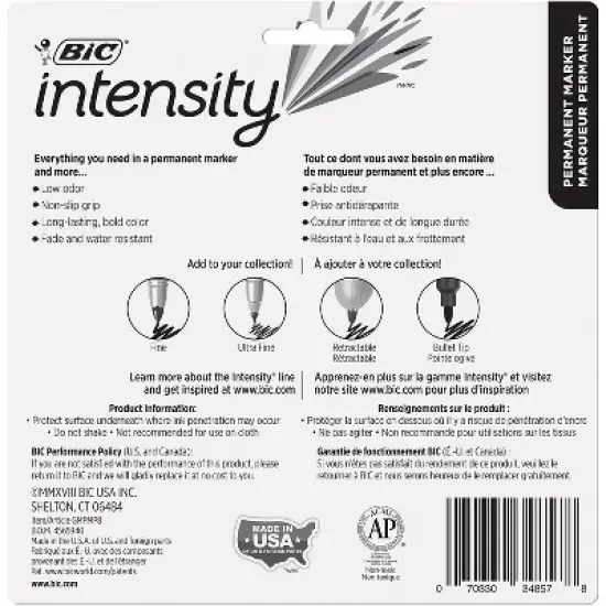 BIC Intensity Metallic Permanent Markers Fine Point Assorted Colors 1000331 image {1}