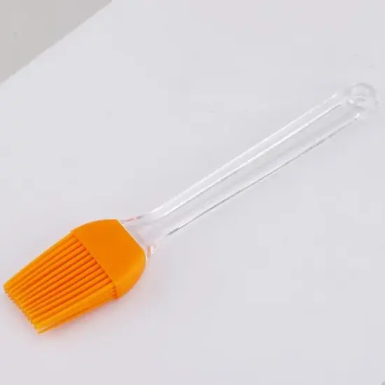 Unique Bargains Kitchen Hard Plastic Handle Silicone Basting Brush Orange image {2}