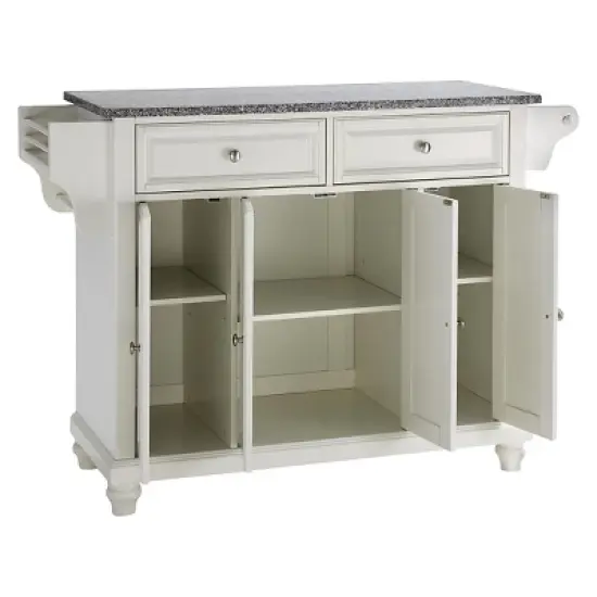 Cambridge Solid Granite Top Kitchen Island - White - Crosley image {2}