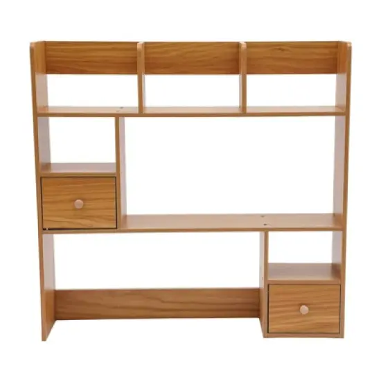 YIYIBYUS Home Office Desk Organizer Shelf, Desktop Storage Organizer, Brown image {5}